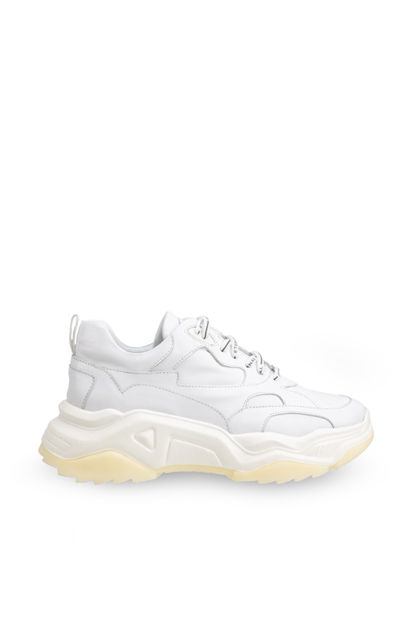 Chunky Wave Beyaz Deri Kadın Sneakers