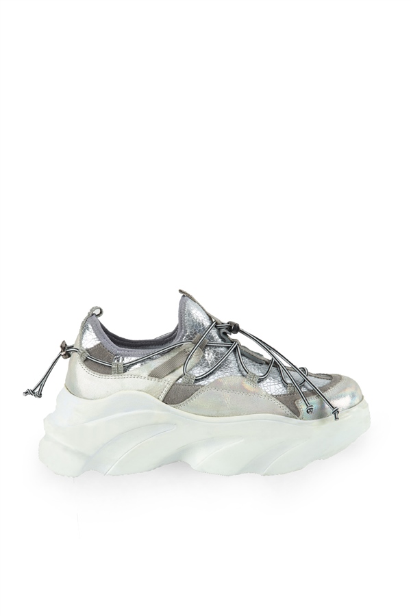 High Wave Beyaz Hologram Deri Kadın Sneakers