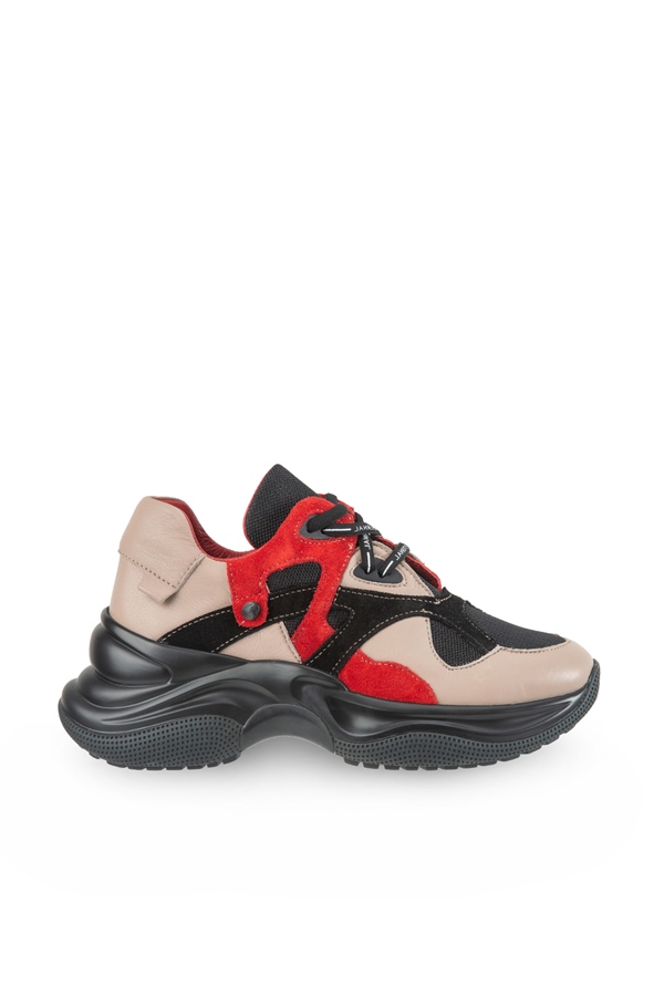 Stellate Kırmızı Süet Deri Kadın Sneakers