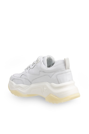 Chunky Wave Beyaz Deri Kadın Sneakers