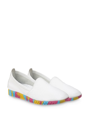 Comfort Line Beyaz Deri Kadın Ayakkabı