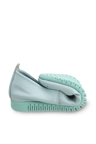 Comfort Line Buz Mavi Deri Bağçıklı Kadın Ayakkabı
