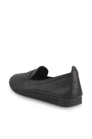 Comfort Line Siyah Deri Kadın Ayakkabı
