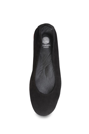 Comfort Line Siyah Süet Deri Kadın Ayakkabı