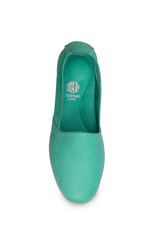 Comfort Line Su Yeşili Deri Kadın Ayakkabı