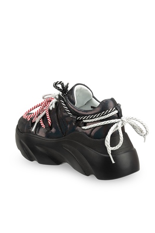 High Wave Siyah Hologram Deri Kadın Sneakers