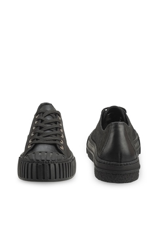 Kadın Siyah Deri Kadın Sneakers