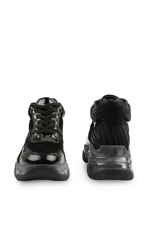 Pame Siyah Zebra Deri Kadın Sneakers