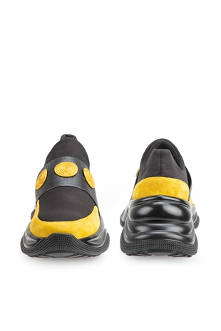 Stellate Sarı Siyah Süet Deri Kadın Sneakers
