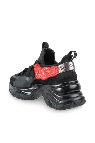 Stellate Siyah Deri Kadın Sneakers