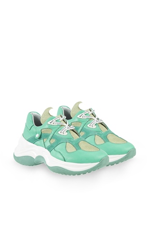 Stellate Su Yeşili Deri Kadın Sneakers